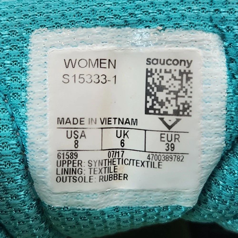 Saucony‎ Grid Cohesion 10 S15333-1 Sneakers Womens US 8 Gray Teal Running Shoes